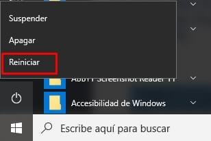 como reiniciar el equipo