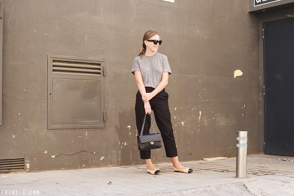 Trini | American Apparel t-shirt Prada trousers