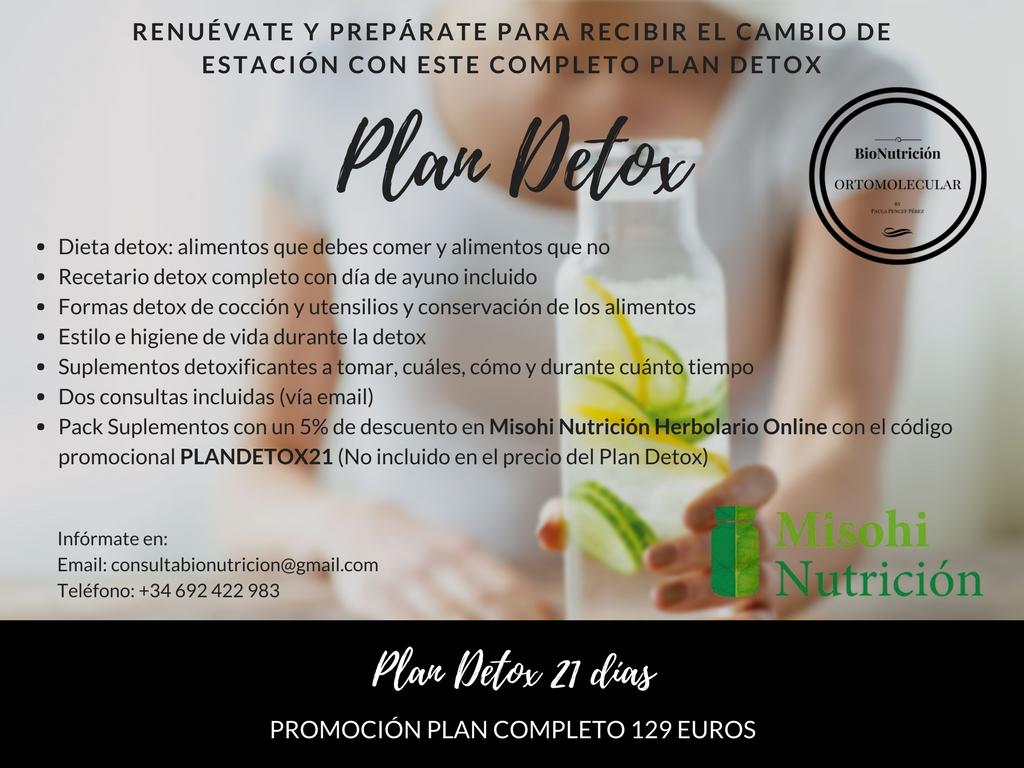 Plan Detox 21 días-Bionutrición Ortomolecular-Misohi Nutrición Herbolario Online