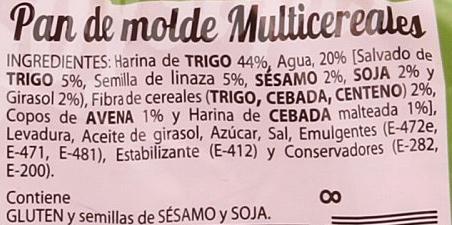 alimentos integrales, etiquetado pan de molde no integral