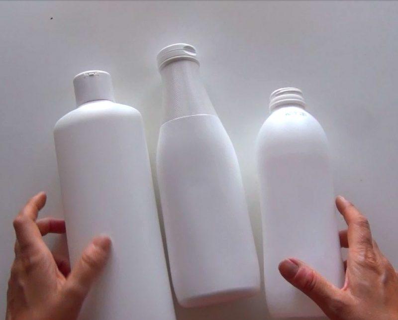orquídeas reciclando botellas de plástico