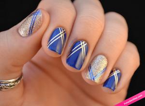 Diseño de uñas con lineas fáciles