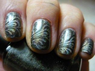 esmalte magnético verde y plateado