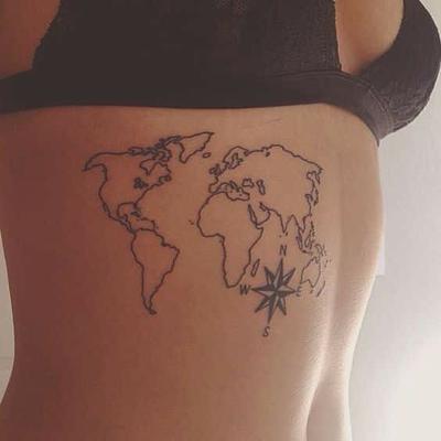 brujulas tatuadas con mapas 10 - +90 Tatuajes de br&uacute;julas para hombres y mujeres Dise&ntilde;os y significados
