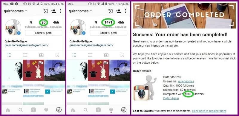 resultados de la compra