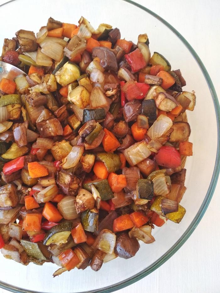 Verduras asadas con vinagre balsámico