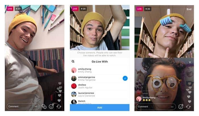 imagen Instagram directos con 2 usuarios al unísono