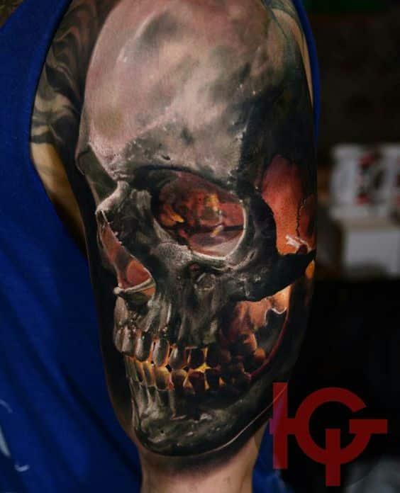 calaveras y demonios tatuajes 2 - +60 tatuajes de demonios diseños impresionantes que te encantaran