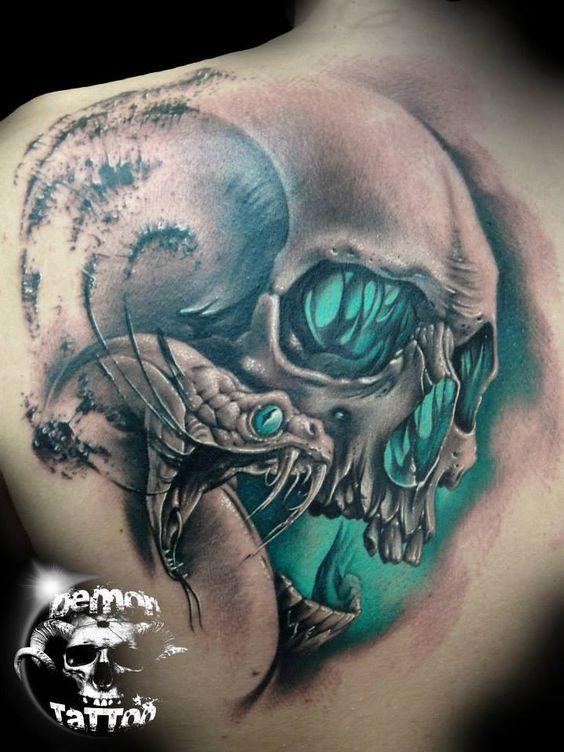 calaveras y demonios tatuajes 4 - +60 tatuajes de demonios diseños impresionantes que te encantaran