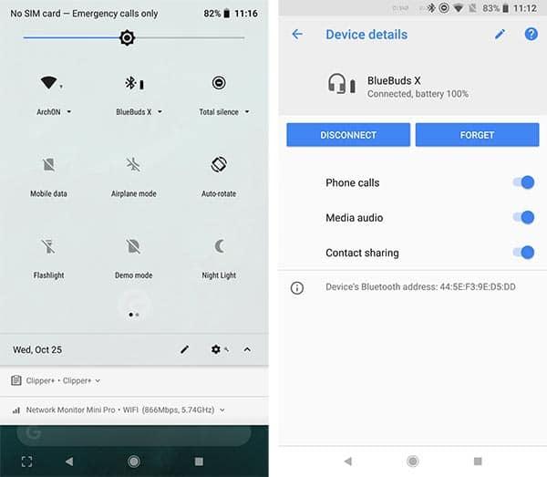 imagen Batería y Bluetooth