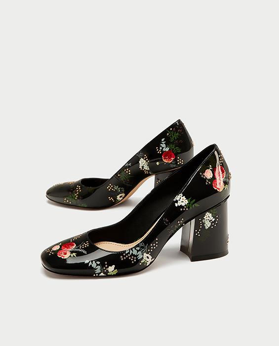 Charol negro estampado