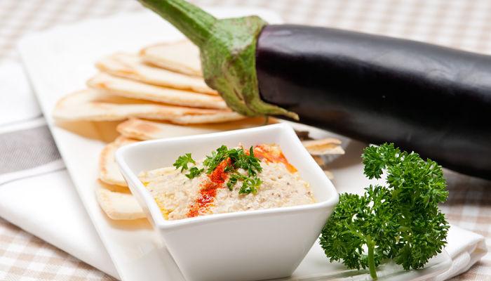 crema de berenjena y mayonesa