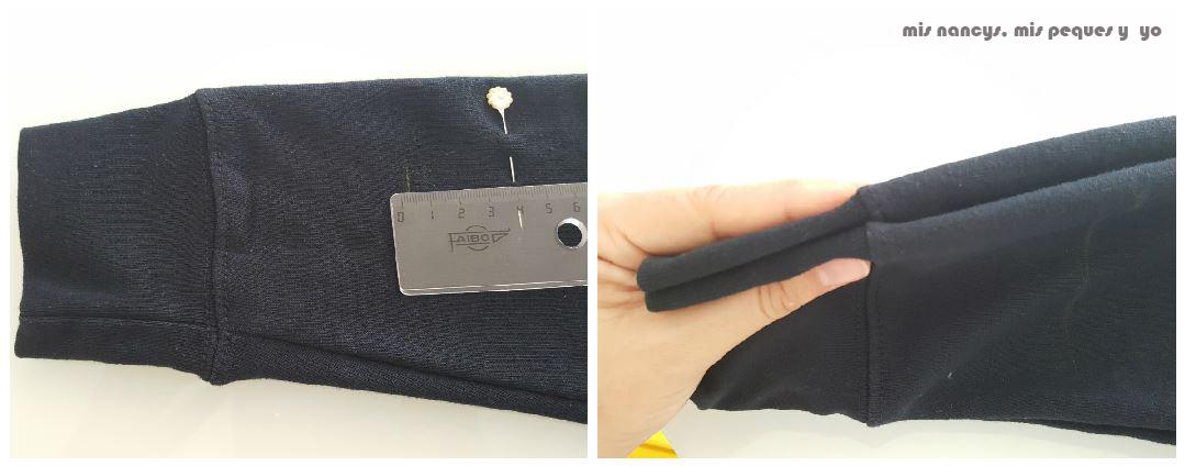 mis nancys, mis peques y yo, tutorial aplique en sudadera "en el espacio", marcar una linea en la manga