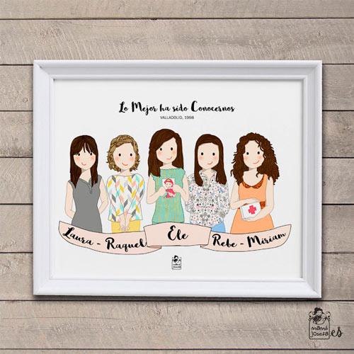 cuadro-ilustracion-personalizada-retrato-navidad