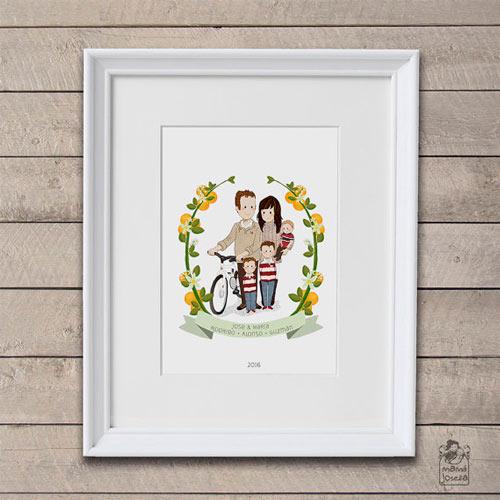 cuadro-ilustracion-personalizada-retrato-manga-navidad