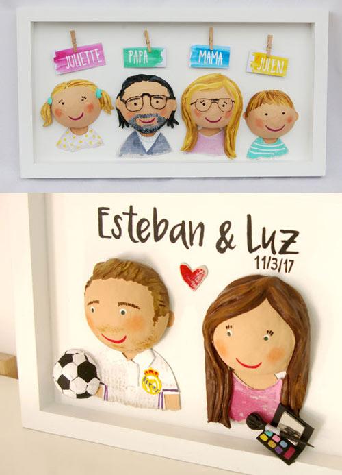 regalo personalizado para navidad: cuadro con muñecos divertidos