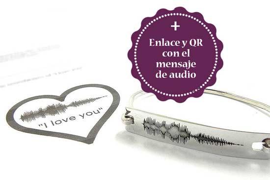 regalo personalizado para navidad: pulsera grabada con ondas de mensaje de audio