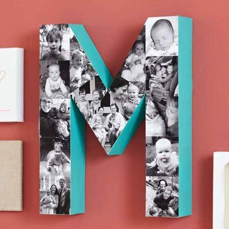 idea para regalar en navidad: letra forrada con fotos