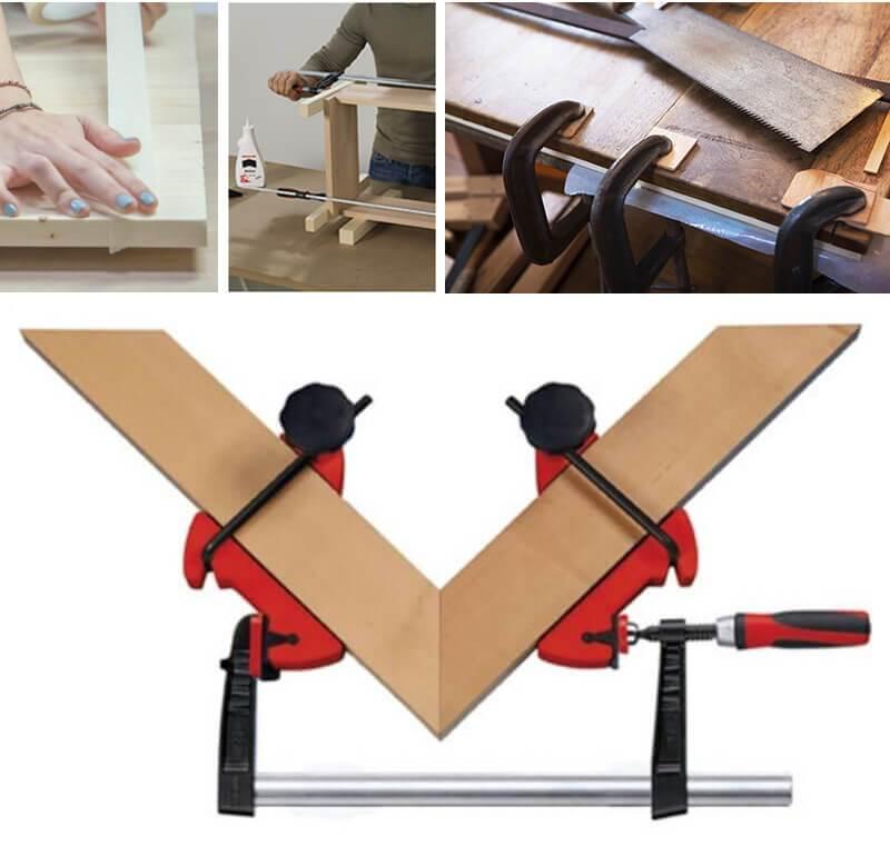 asegurar uniones con cola con abrazaderas y sargentos