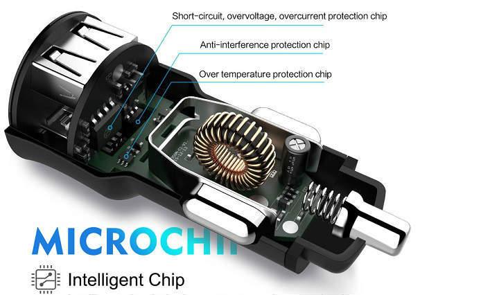 ROCK H2 cargador USB para el coche con carga rapida 04