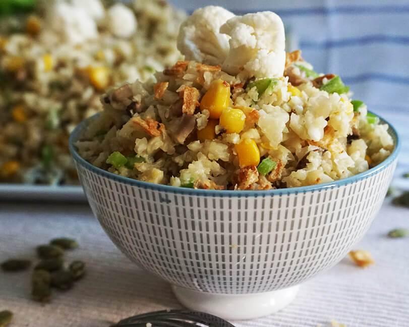 arroz de coliflor con verduras