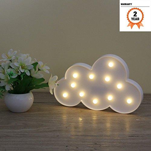 Lámparas decorativas, Atump Decoración Iluminación Lámpara de mesa de luz LED Iluminación de Navidad Decoración de fiesta Lámpara de la habitación de los niños (nube blanca)