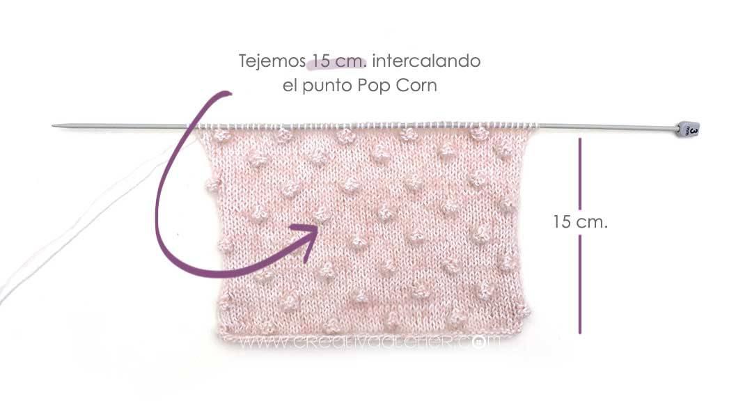 Jersey de punto Popcorn de bebé tejido a dos agujas DIY - Tutorial y patrón