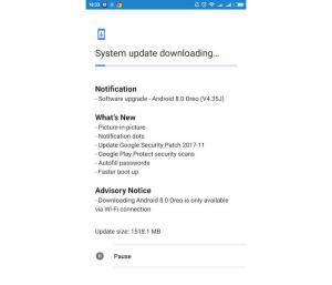 imagen actualización Nokia 8 Android 8.0 Oreo