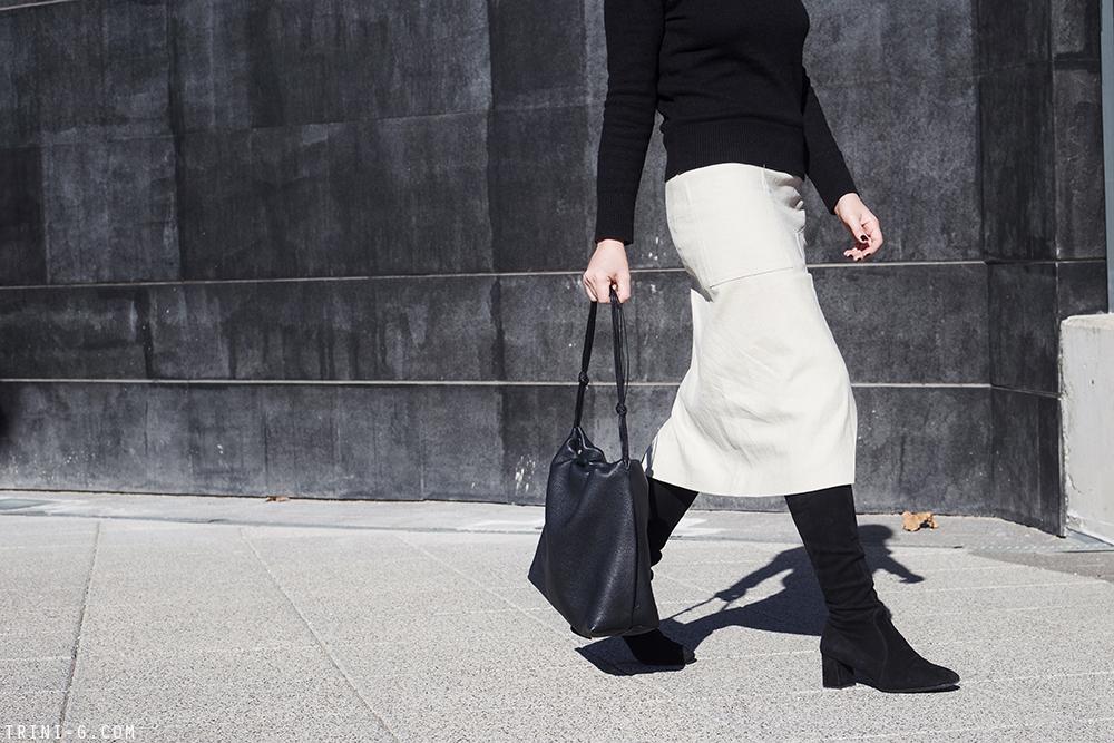 Trini | Acne Studios skirt Prada boots