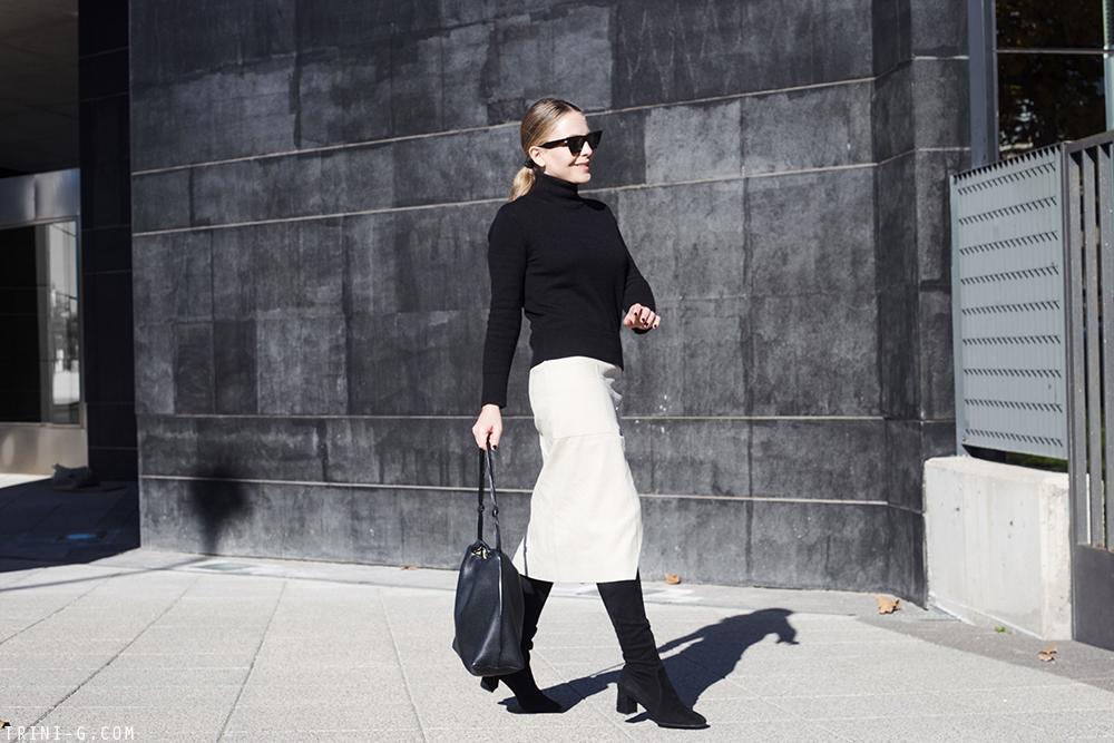 Trini | Acne Studios skirt Prada boots