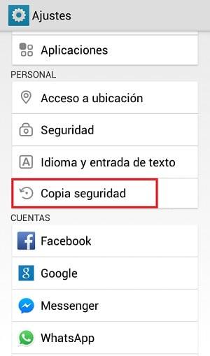 HACER COPIA DE SEGURIDAD