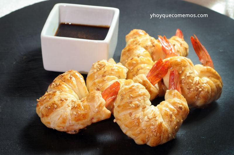 langostinos con hojaldre