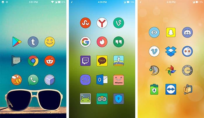 imagen Sugar Lines Oreo Icon Pack