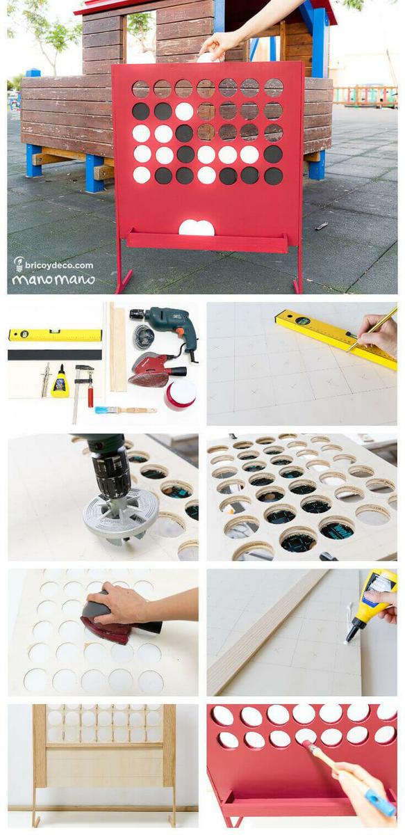 juguetes DIY: paso a paso 4 en raya gigante