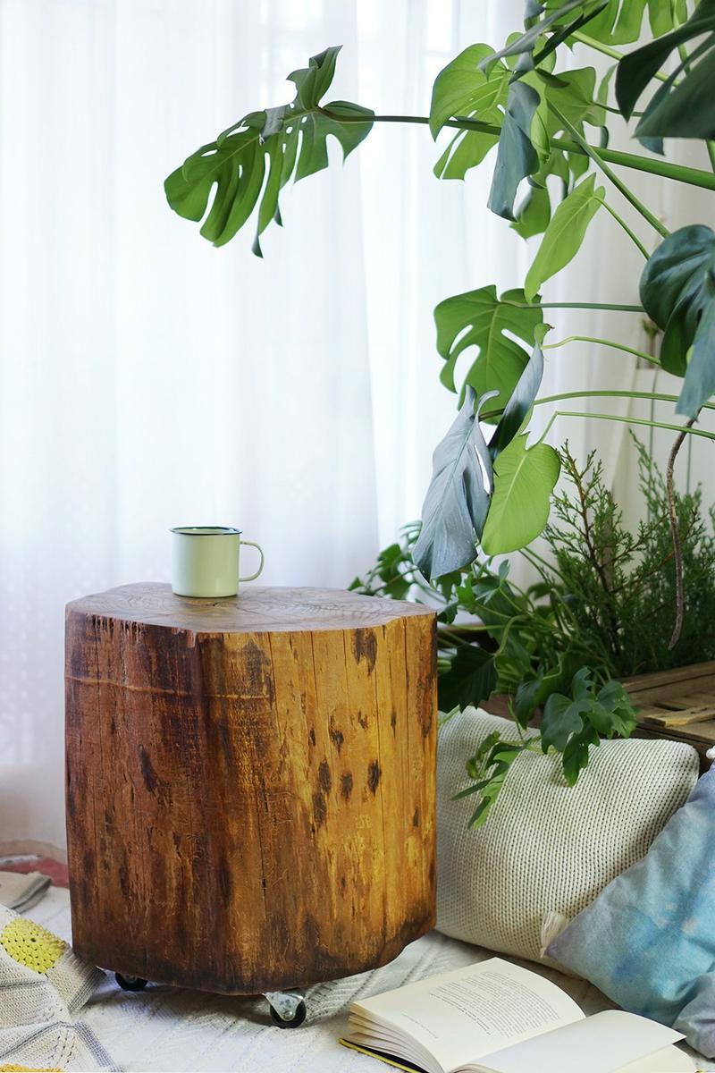 Cómo hacer una mesa con un tronco, visto en "I am a Mess Blog"