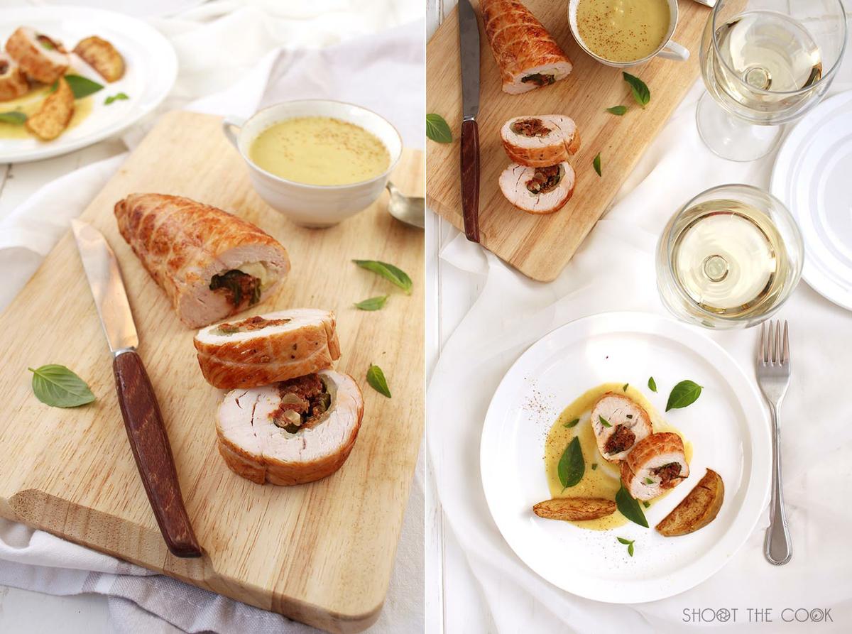 solomillo de pavo relleno facil