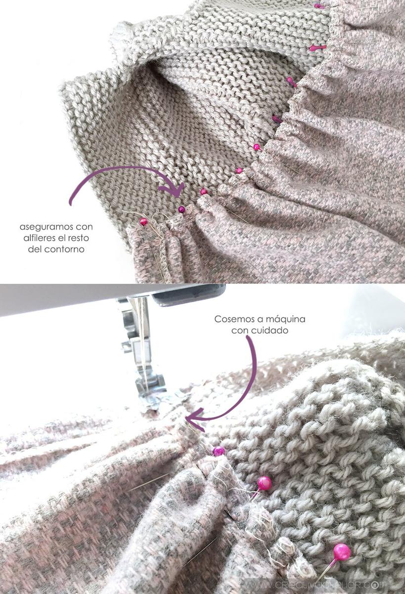 Cómo hacer un vestido de punto y tela combinado de bebé DIY - Tutorial y Patrón