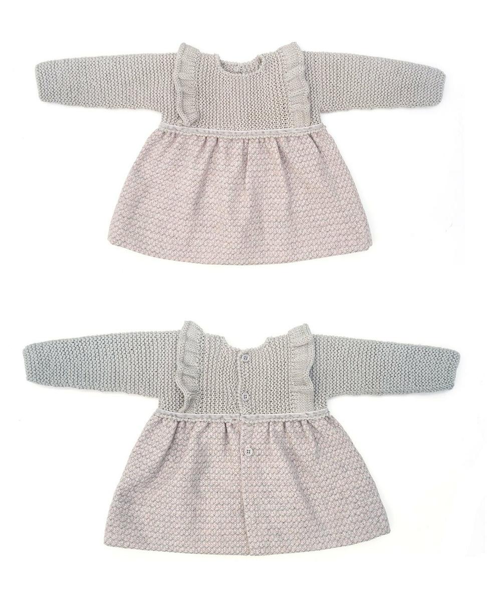 Cómo hacer un vestido de punto y tela combinado de bebé DIY - Tutorial y Patrón