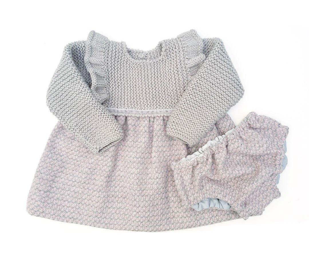 Cómo hacer un vestido de punto y tela combinado de bebé DIY - Tutorial y Patrón