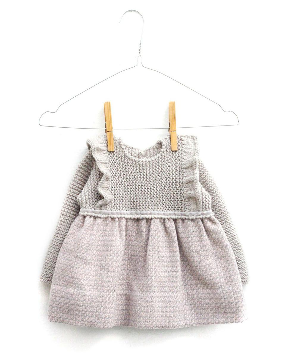 Cómo hacer un vestido de punto y tela combinado de bebé DIY - Tutorial y Patrón