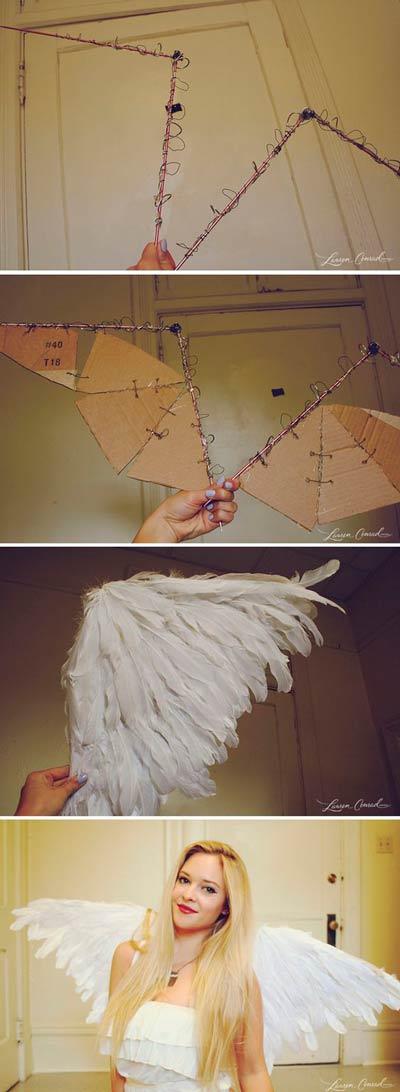 alas diy con manualidades realistas para disfraz de navidad