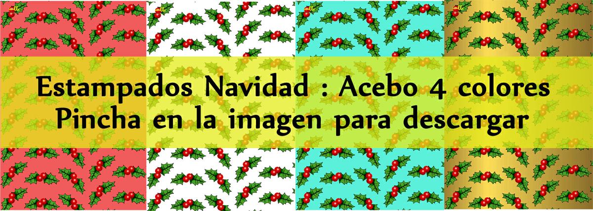 Estampados Navideños acebo