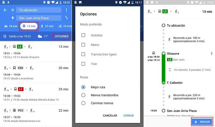 Cómo llegar con Google Maps por carretera en coche con guia de voz o asistente en carretera desde un teléfono móvil Android indicaciones con rutas más cortas transporte público andando o en bicicleta excplicación de uso de mapas guia de uso básico