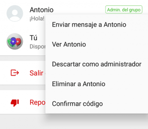 imagen WhatsApp ya permite "descartar como administrador"