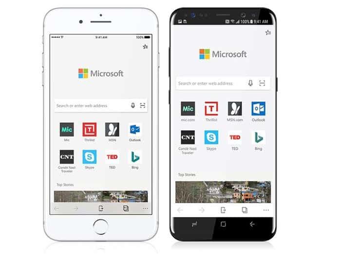 imagen Microsoft Edge para Android y iOS
