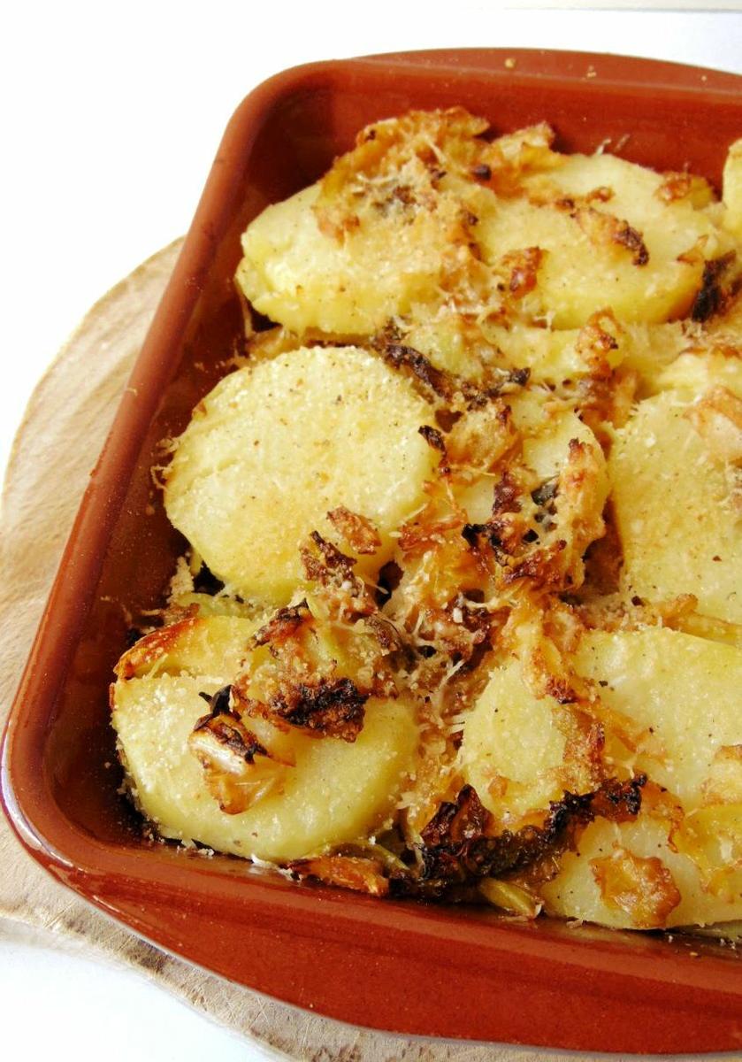 gratinado de patatas y col | recetas fáciles con col rizada