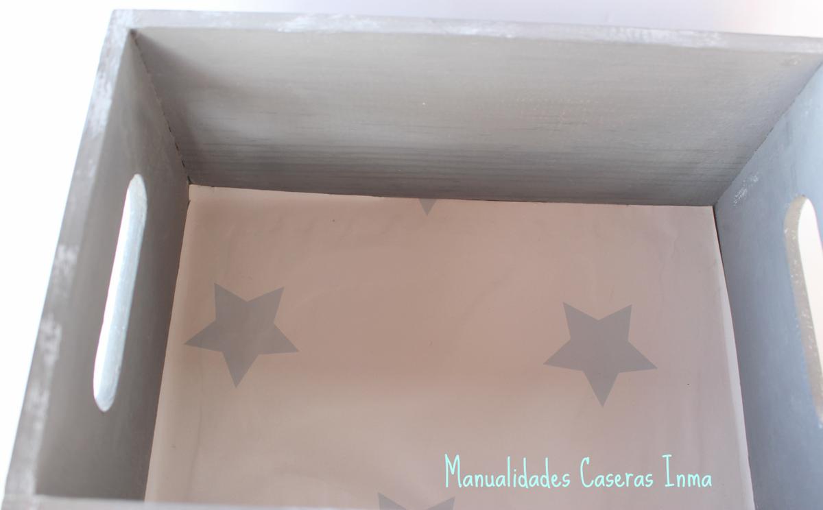 Manualidades Caseras Inma Caja de madera con estrella Chalk Paint papel pintado