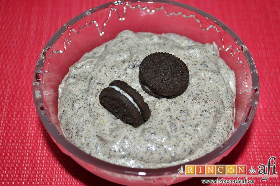 Mus de galletas Oreo, sugerencia de presentación