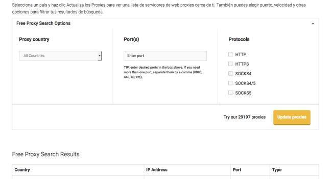 Listado de Servidores Proxy Gratis de NordVPN