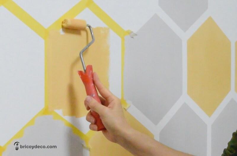 cómo pintar hexágonos con pintura a la cal